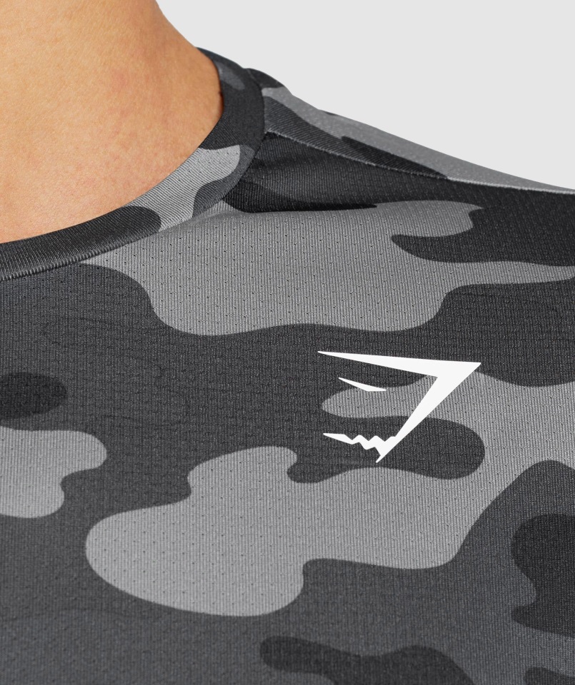 Camiseta Gymshark Llegada Estampado Gris