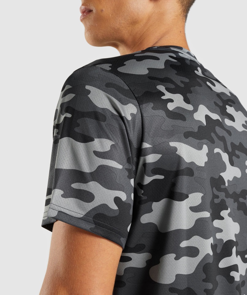 Camiseta Gymshark Llegada Estampado Gris