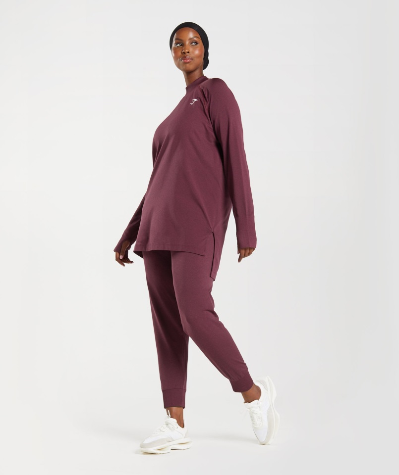 Gymshark Joggers Sin Costuras 2.0 Granate Jaspeado Horneado Vital