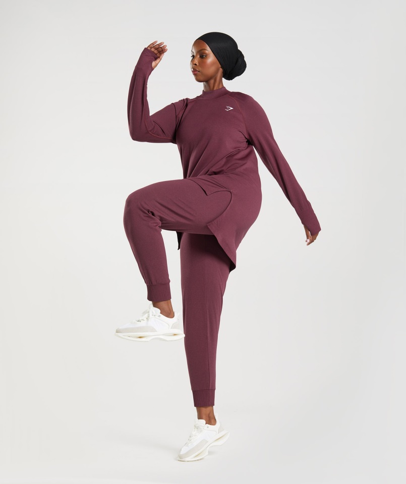 Gymshark Joggers Sin Costuras 2.0 Granate Jaspeado Horneado Vital
