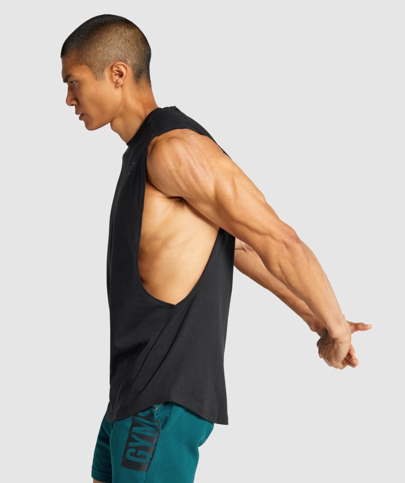 Gymshark Tanque De Brazo Abatible Negro Negrita