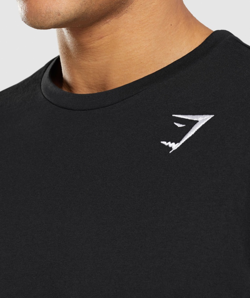 Gymshark Camiseta De Manga Larga Con Escudo Negro