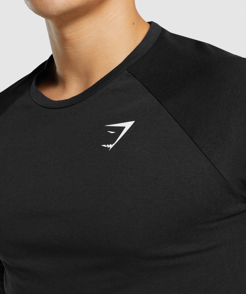 Camiseta De Manga Larga Gymshark Negra Critical 2.0