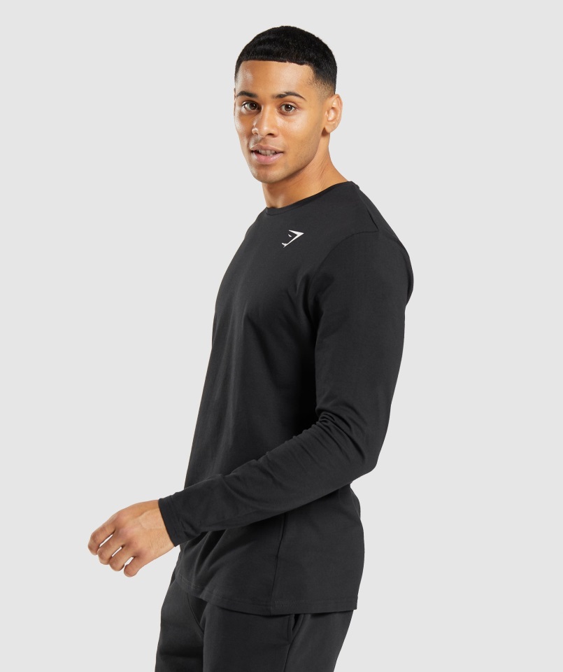 Camiseta Gymshark Negra Esencial Manga Larga