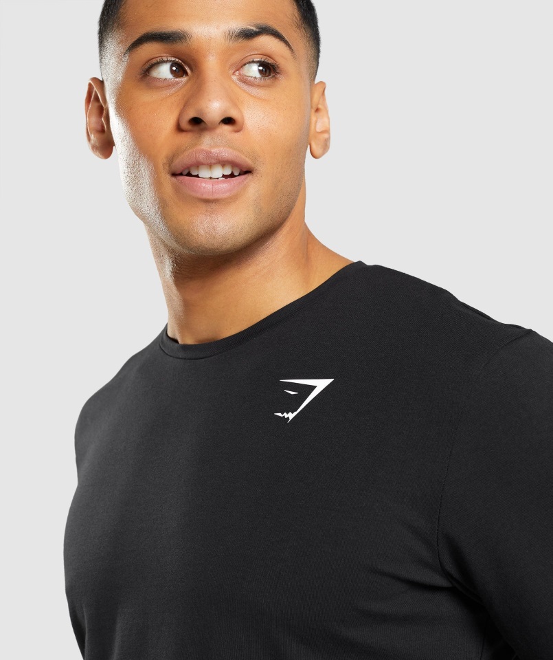 Camiseta Gymshark Negra Esencial Manga Larga