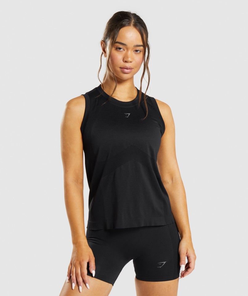 Camiseta Sin Mangas Holgada Gymshark Negra Flexible