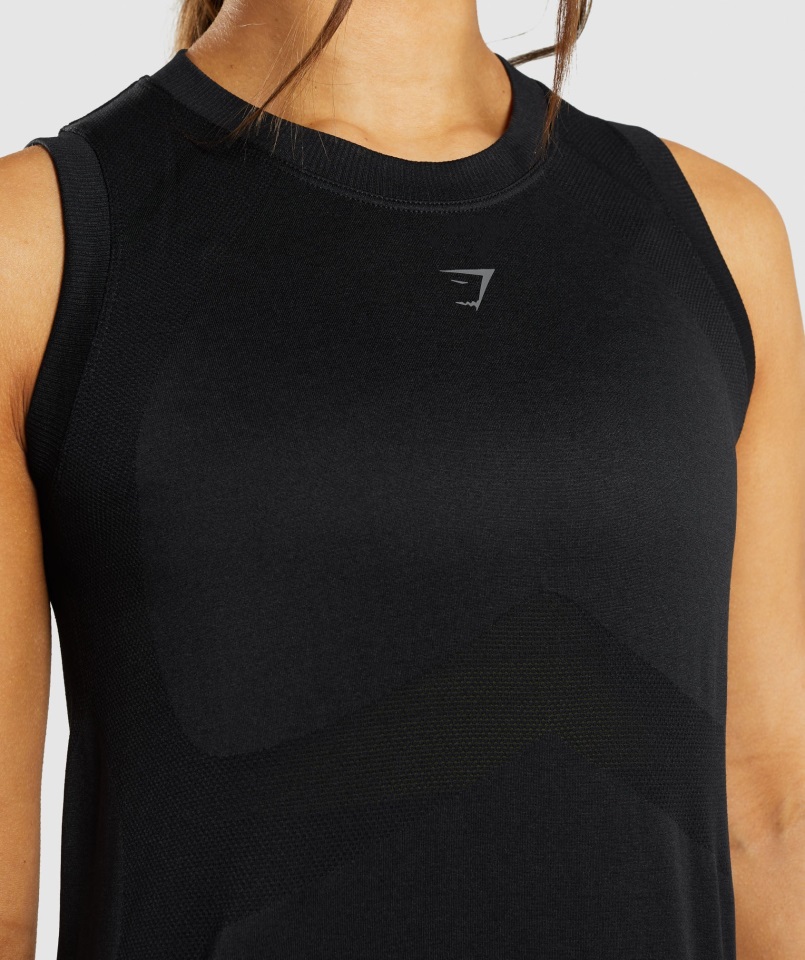 Camiseta Sin Mangas Holgada Gymshark Negra Flexible