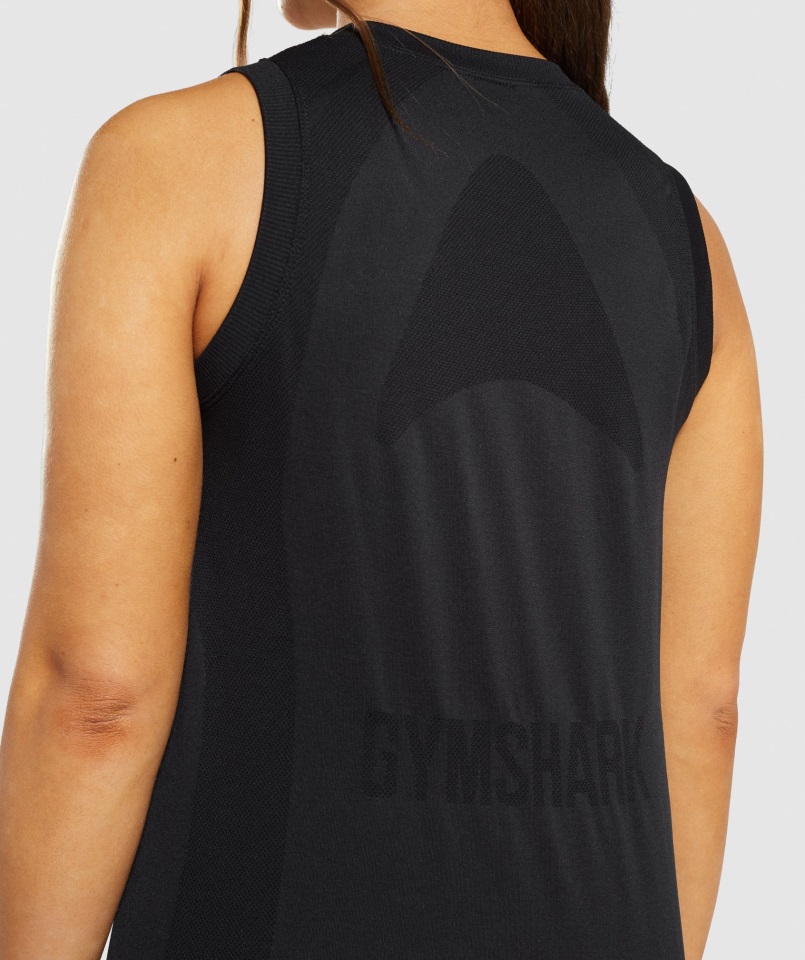 Camiseta Sin Mangas Holgada Gymshark Negra Flexible