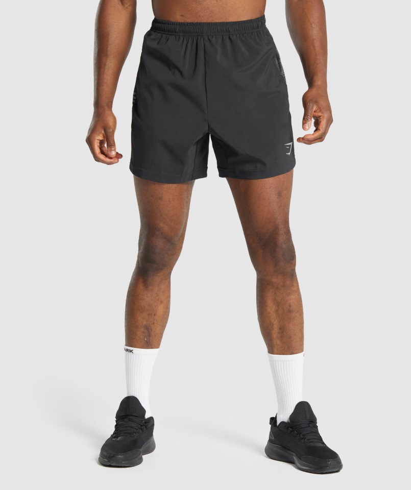 Shorts Deportivos Gymshark Negros Con Gráfico