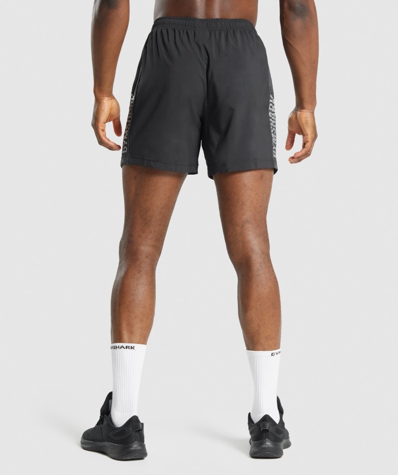 Shorts Deportivos Gymshark Negros Con Gráfico