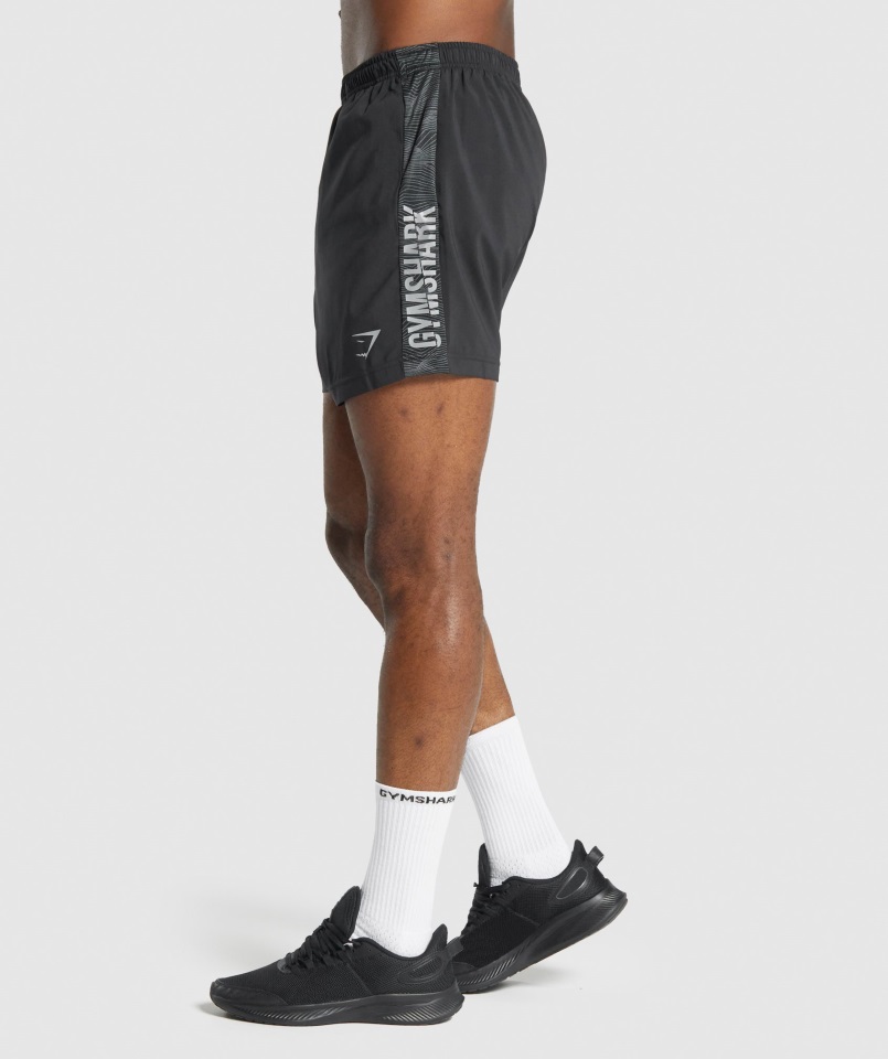 Shorts Deportivos Gymshark Negros Con Gráfico