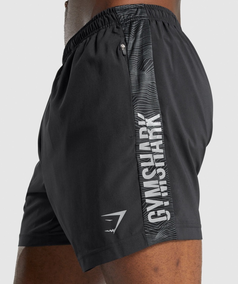 Shorts Deportivos Gymshark Negros Con Gráfico