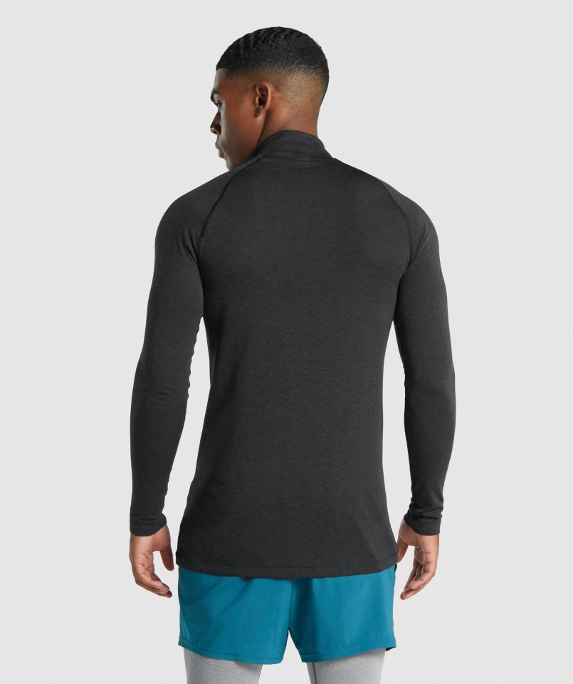 Gymshark Black Marl Vital Light 1-4 Cremallera
