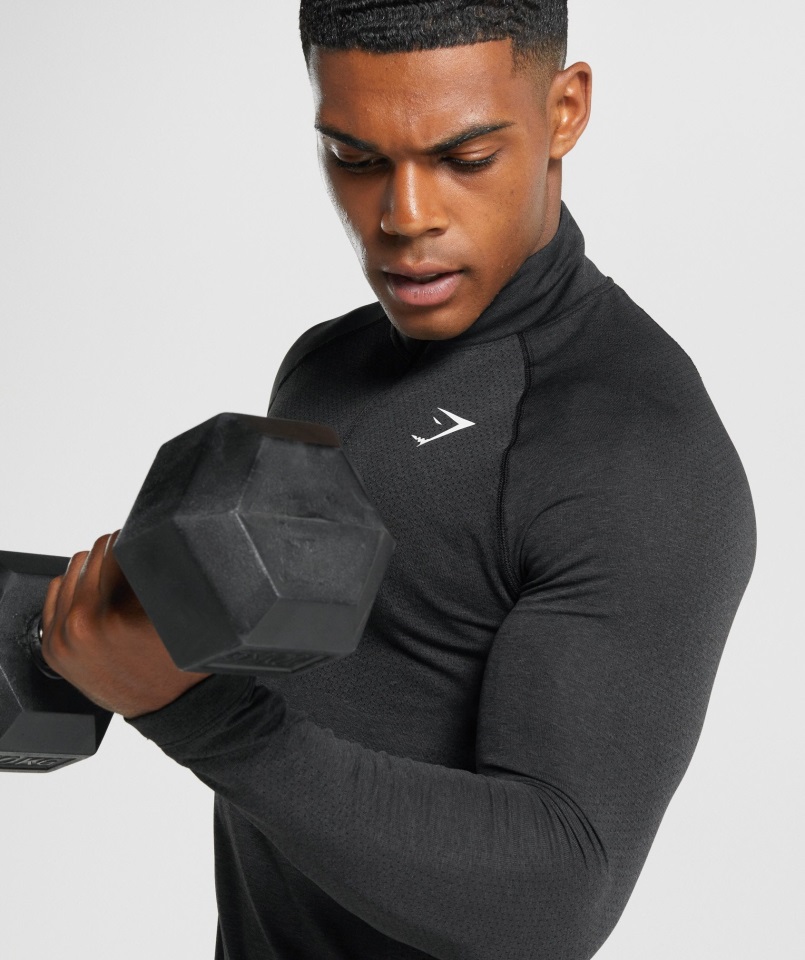 Gymshark Black Marl Vital Light 1-4 Cremallera