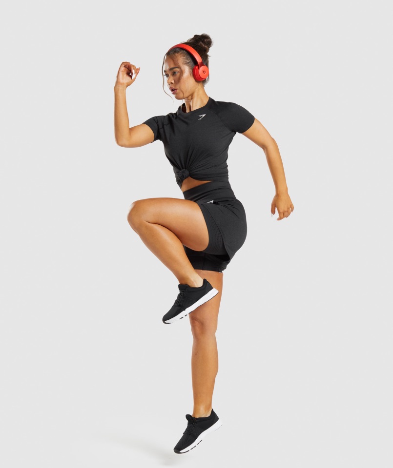 Camiseta Gymshark Black Marl Vital Seamless 2.0 Light