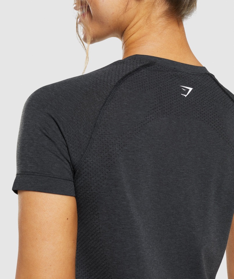 Camiseta Gymshark Black Marl Vital Seamless 2.0 Light