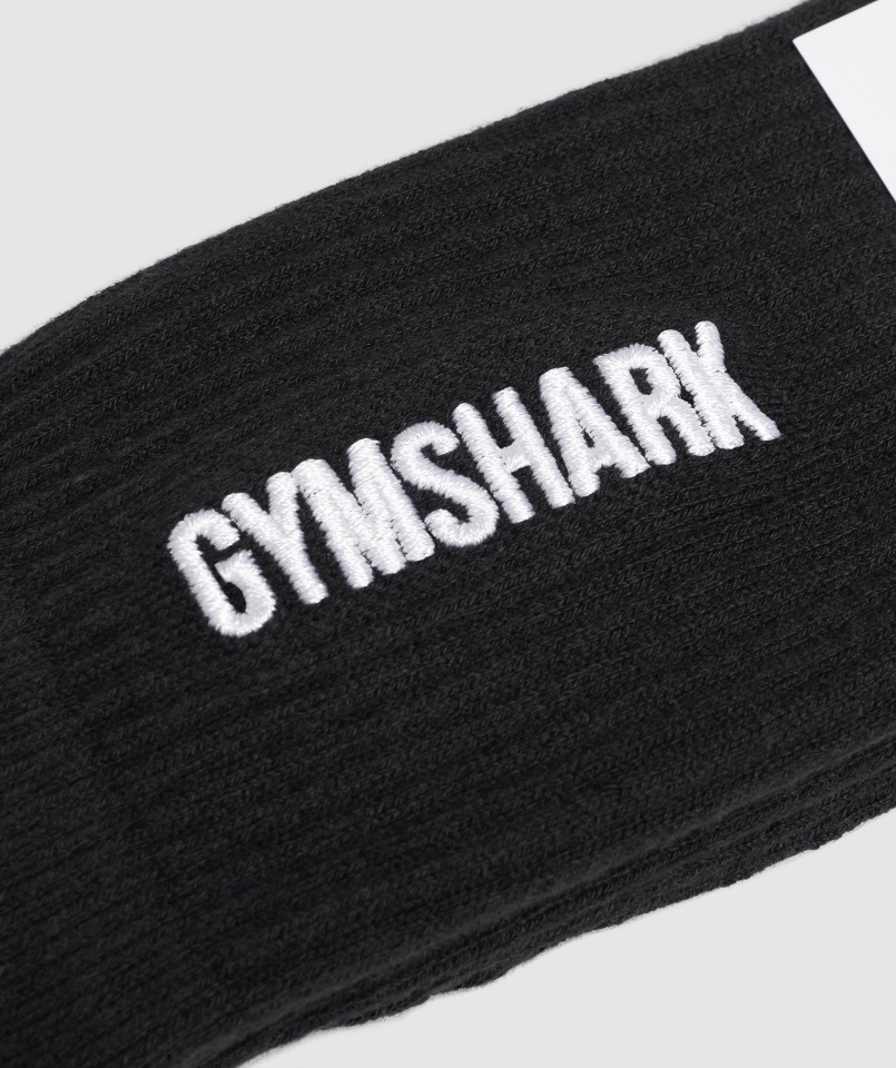 Paquete De 1 Calcetín Bordado Premium Negro Gymshark