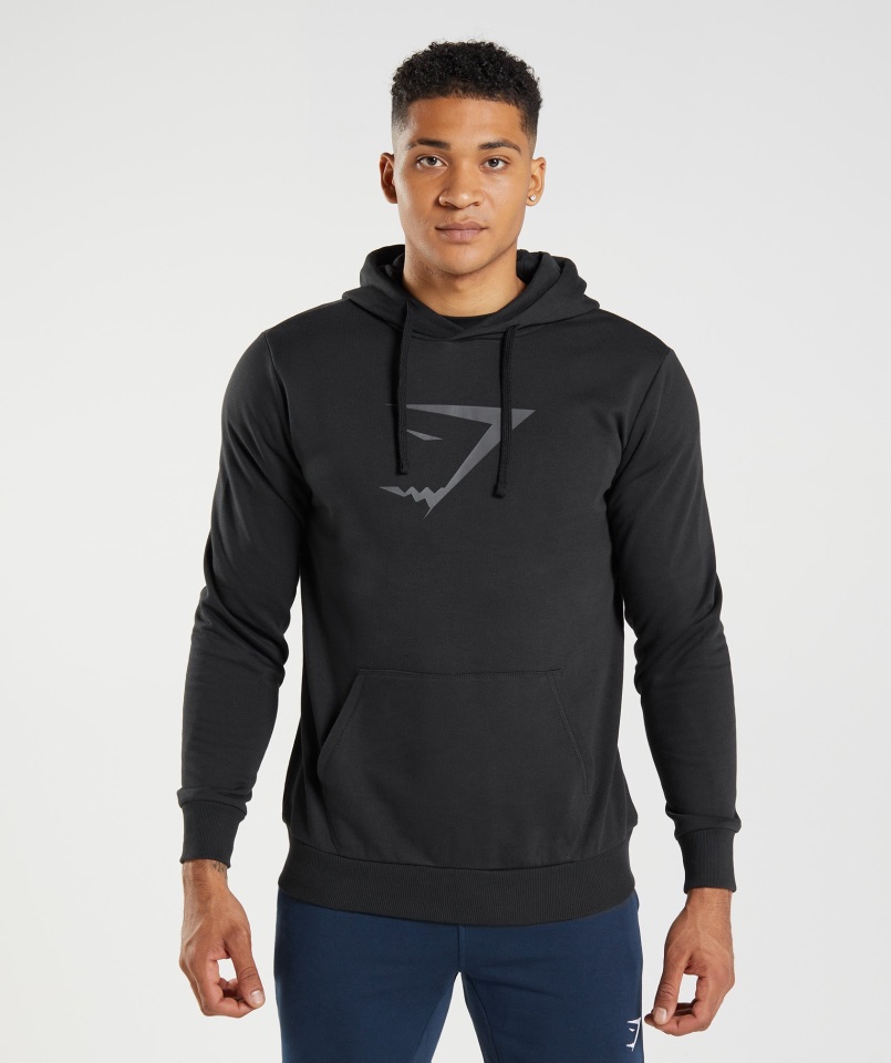 Gymshark Sudadera Negra Con Relleno De Cabeza De Tiburón