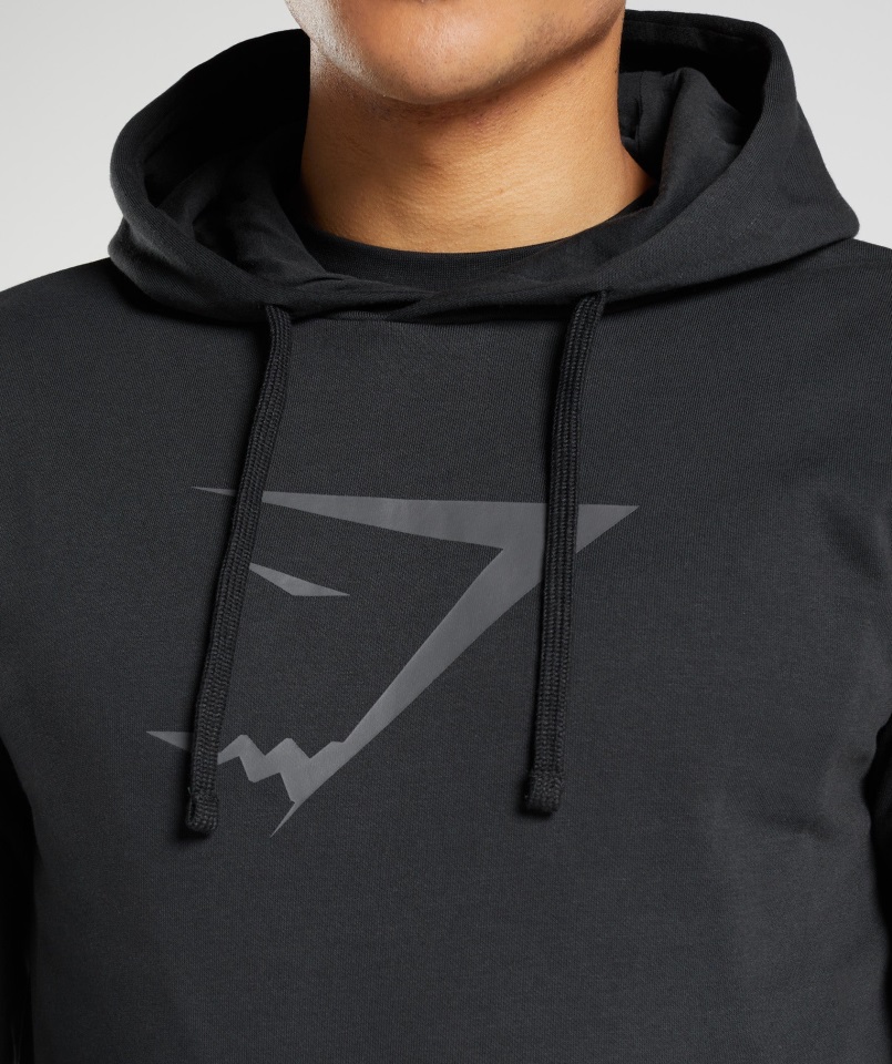 Gymshark Sudadera Negra Con Relleno De Cabeza De Tiburón