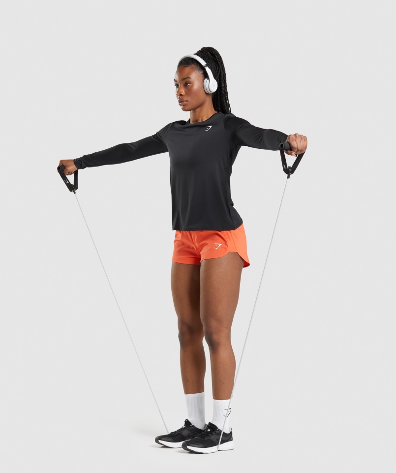 Gymshark Camiseta Negra De Entrenamiento De Manga Larga