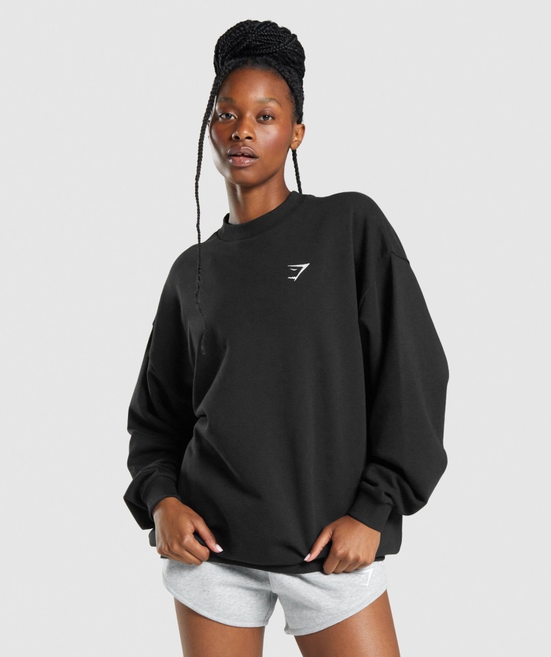 Sudadera Oversize De Entrenamiento Gymshark Negra