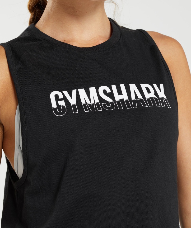 Tanque De Fracción Blanco Y Negro Gymshark