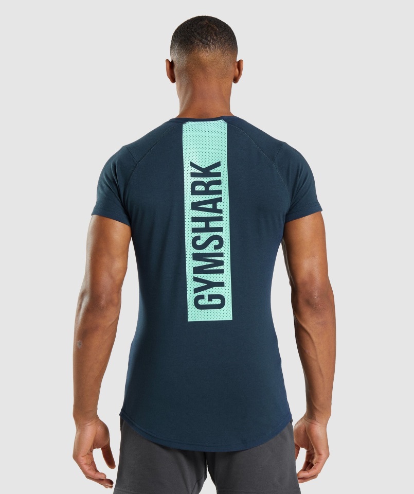 Camiseta Gymshark Negrita Azul Marino