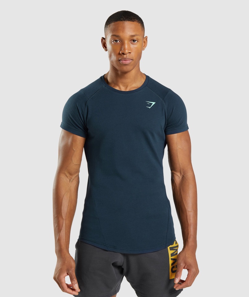 Camiseta Gymshark Negrita Azul Marino