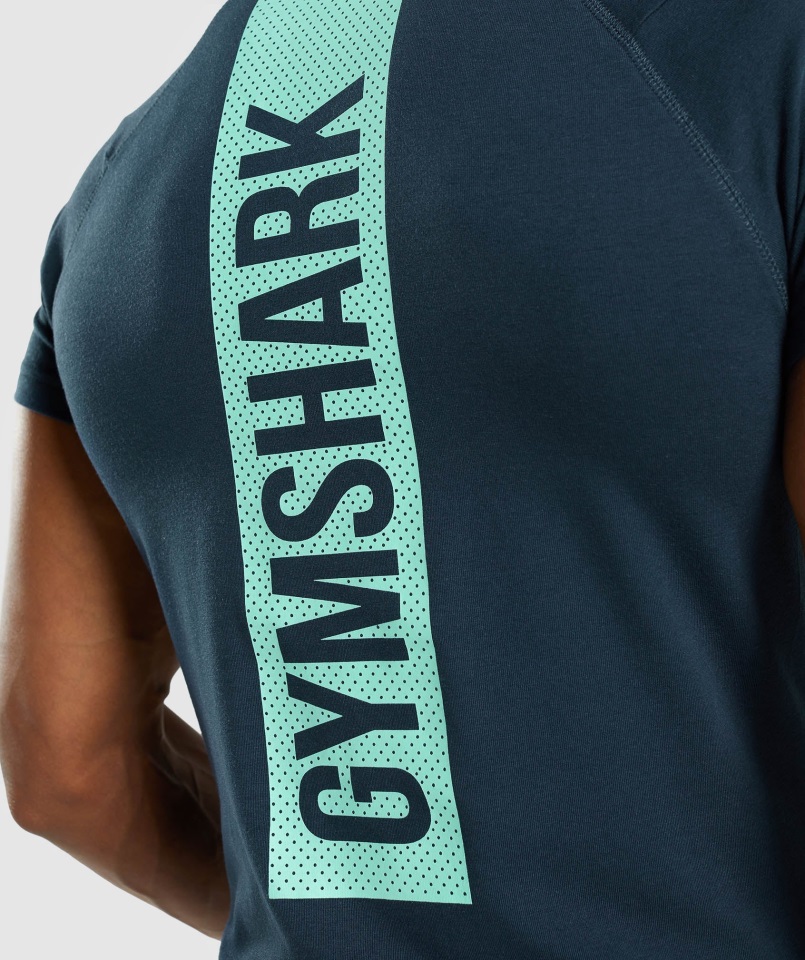 Camiseta Gymshark Negrita Azul Marino