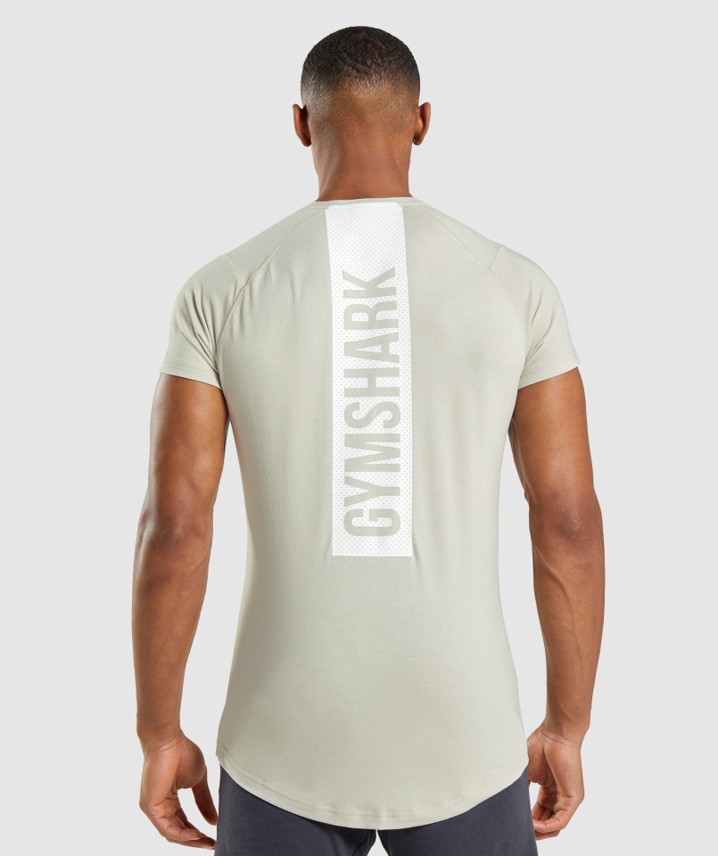 Camiseta Gymshark Negrita Gris Guijarro