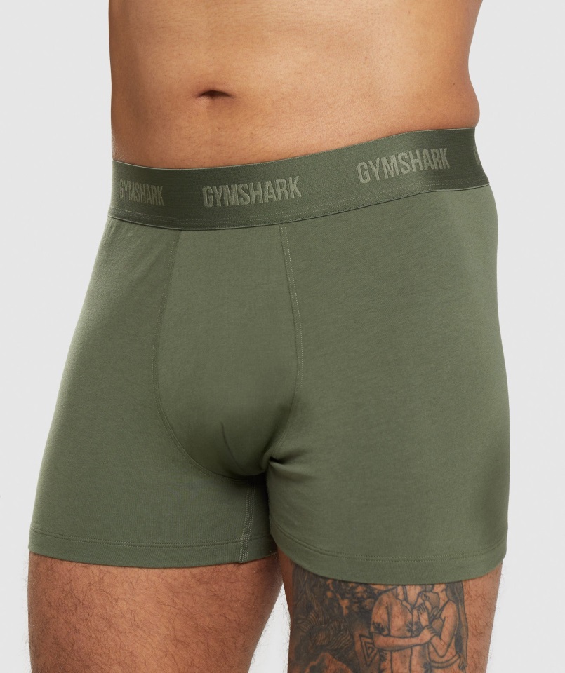 Gymshark Boxers 2pk Core Oliva-azul Marino