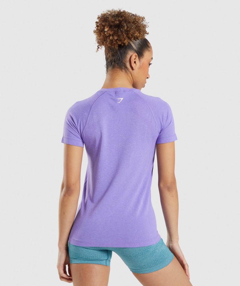 Camiseta Gymshark Violeta Brillante Jaspeado Vital Sin Costuras 2.0 Light