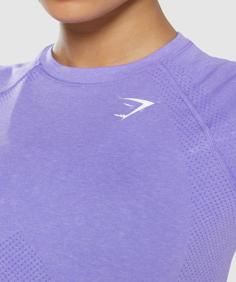 Camiseta Gymshark Violeta Brillante Jaspeado Vital Sin Costuras 2.0 Light