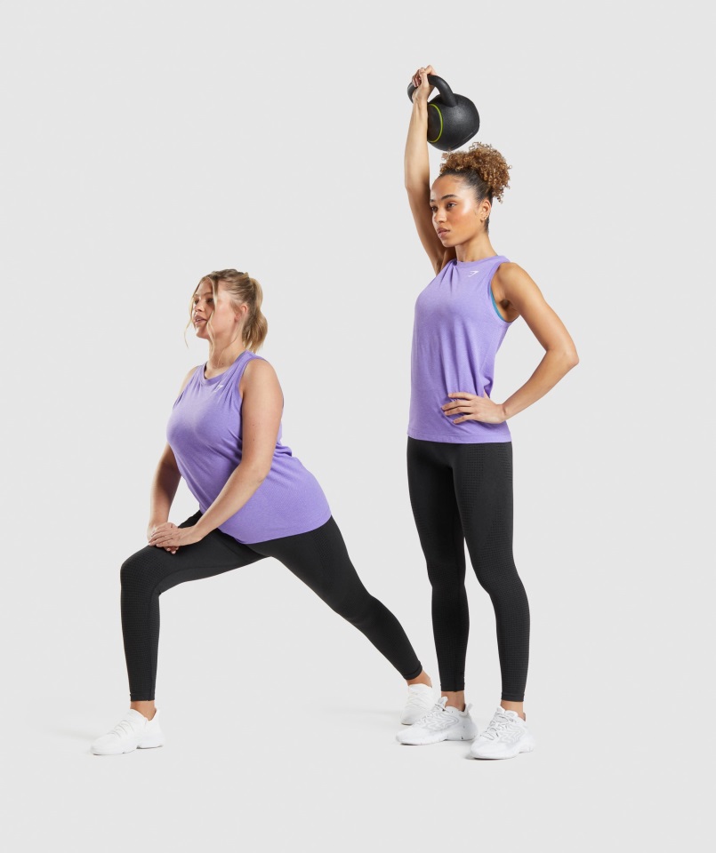 Gymshark Tanque Ligero Violeta Brillante Jaspeado Vital Sin Costuras 2.0