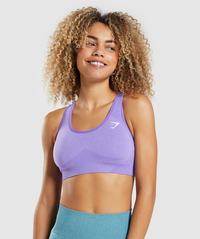 Sujetador Deportivo Gymshark Violeta Brillante Jaspeado Vital Sin Costuras 2.0