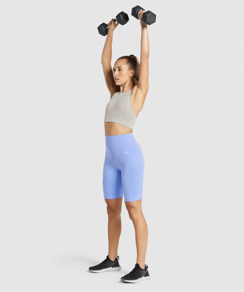 Sujetador Deportivo Gymshark Sin Costuras Adapt Animal Gris Mariposa