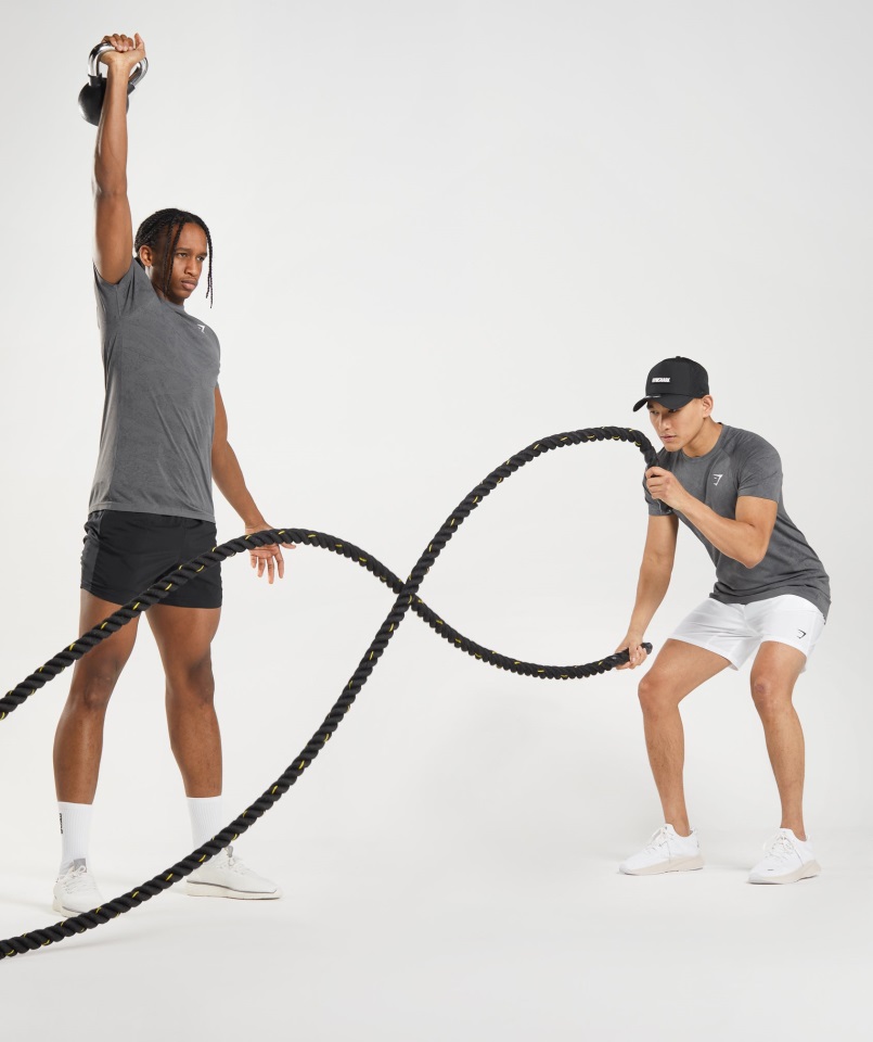 Camiseta Sin Costuras Gymshark Carbón Gris-negro Geo