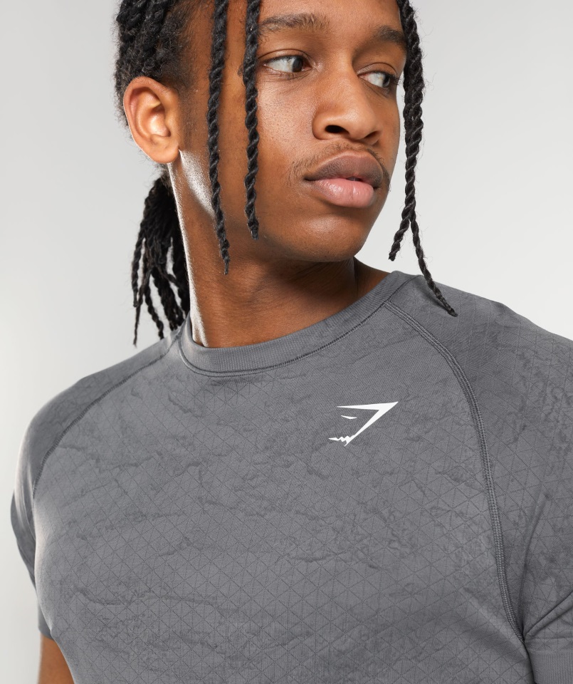 Camiseta Sin Costuras Gymshark Carbón Gris-negro Geo