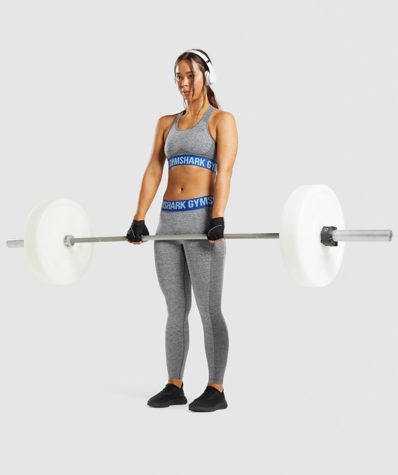 Sujetador Deportivo Gymshark Gris Antracita Jaspeado Flex