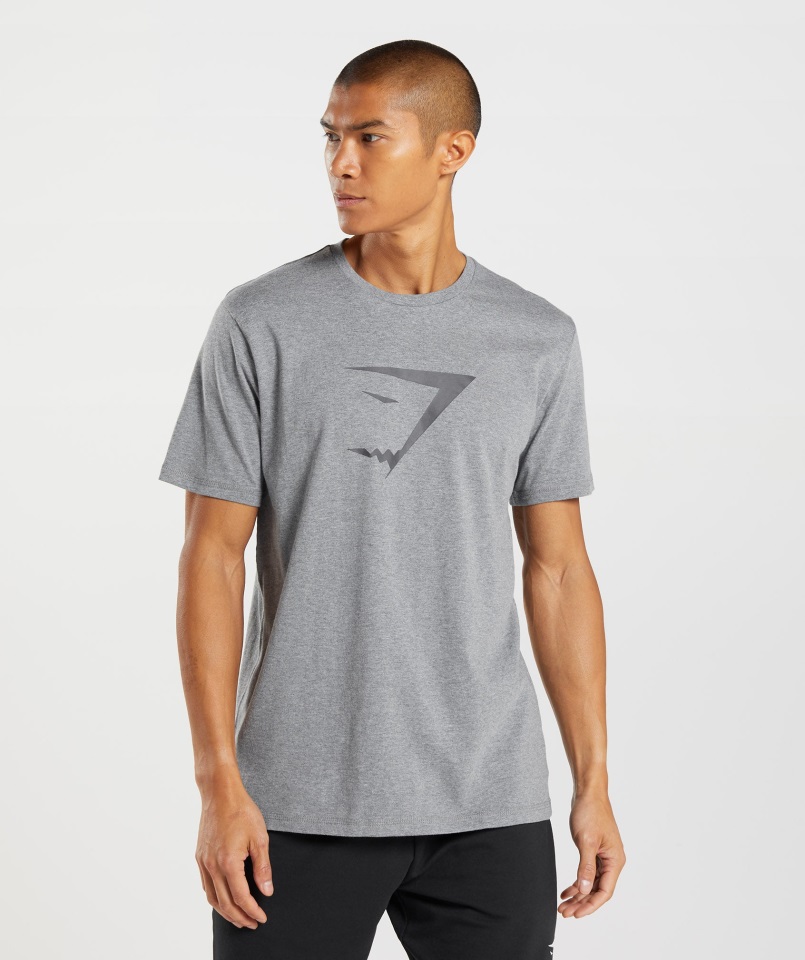 Camiseta Gymshark Con Relleno De Cabeza De Tiburón Gris Marga