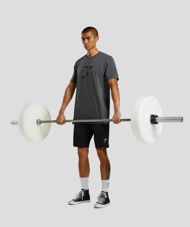 Camiseta Gymshark Con Relleno De Cabeza De Tiburón Color Carbón