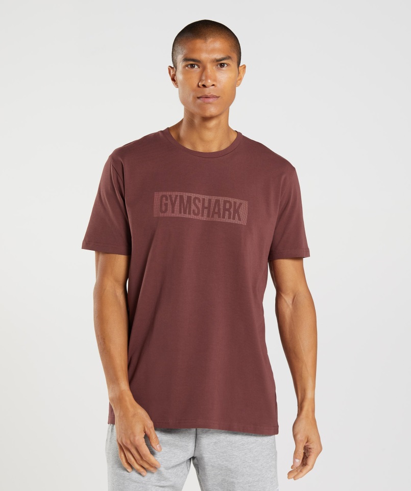 Camiseta Gymshark Bloque Marrón Cereza