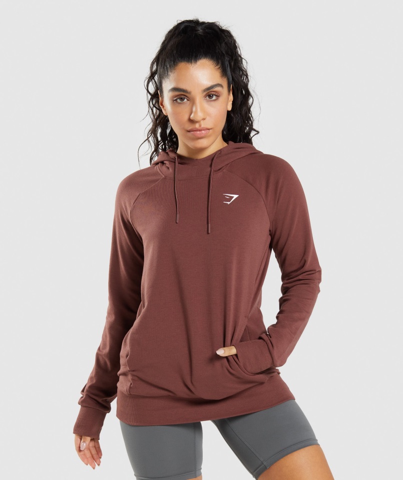 Gymshark Sudadera Con Capucha De Entrenamiento Marrón Cereza