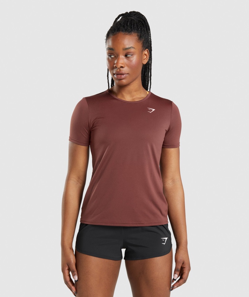 Camiseta De Entrenamiento Gymshark Marrón Cereza