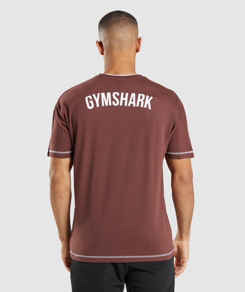 Camiseta Gymshark Recess Marrón Cereza-blanco