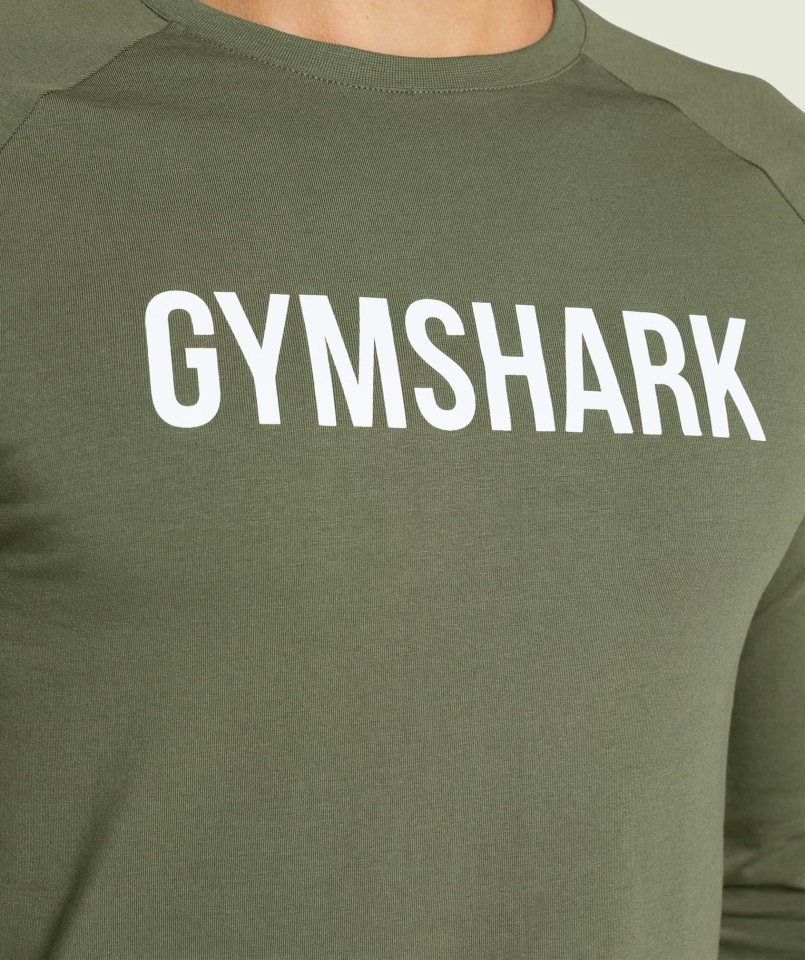 Camiseta De Manga Larga Gymshark Core Oliva Apollo