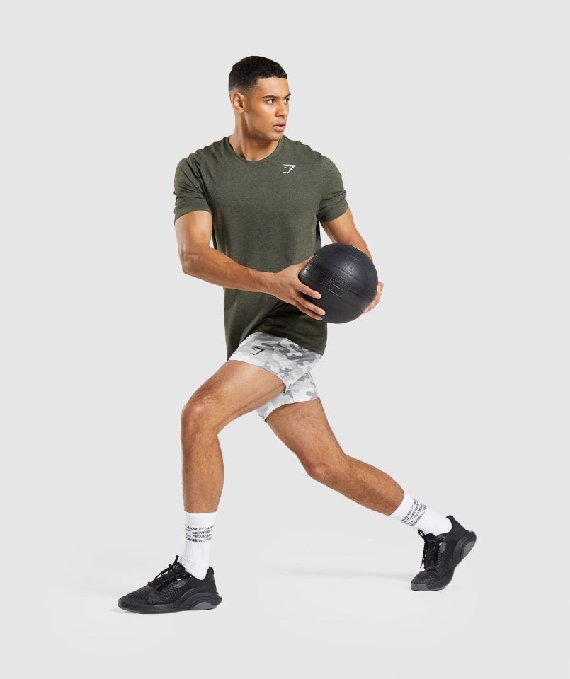 Camiseta De Manga Corta Sin Costuras Gymshark Core Olive Marl Arrival