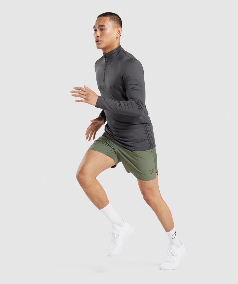 Pantalones Cortos Gymshark Core Oliva Sport Stripe 7