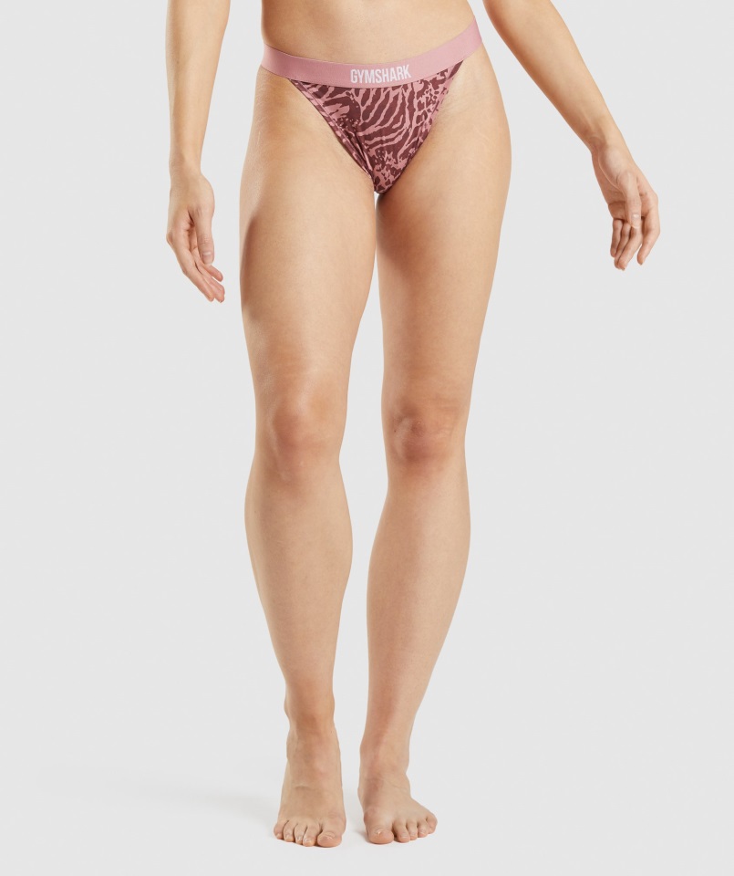 Tanga De Talle Alto De Algodón Gymshark Alice Rosa