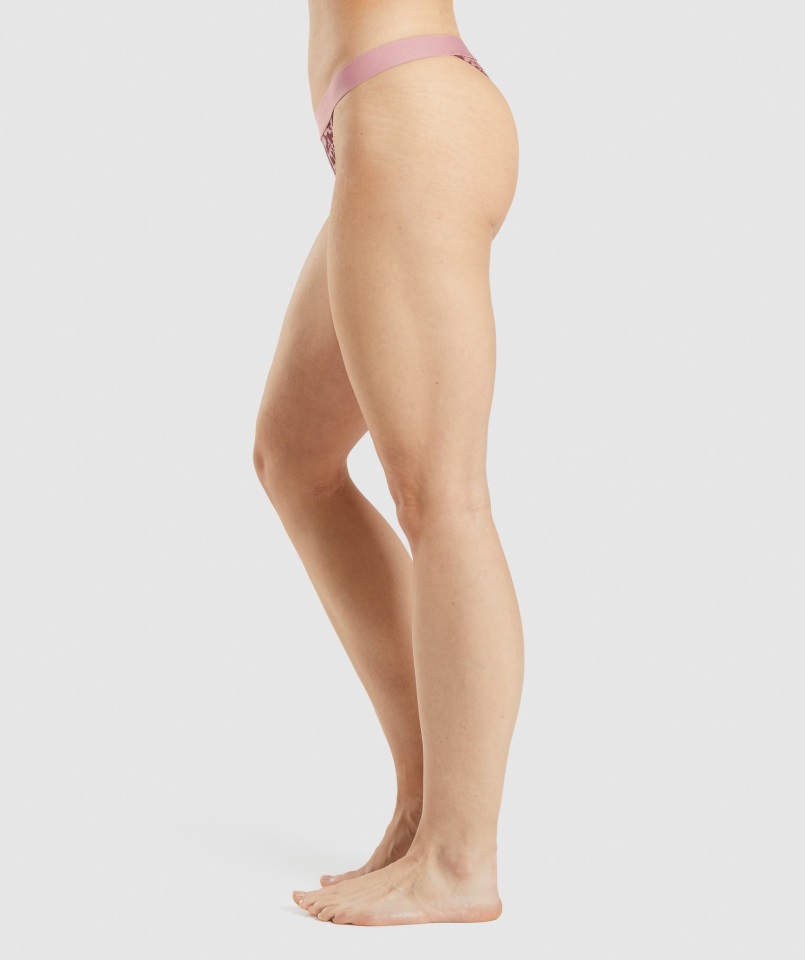 Tanga De Talle Alto De Algodón Gymshark Alice Rosa